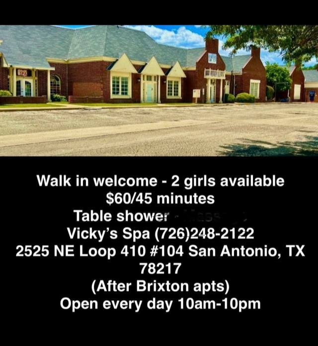 💋🎀 (WALK-IN )Welcome 💋🚿🛁VICKY’S SPA🛁🚿 📞(726)248-2122 Relaxation +Table Shower.🏧💋2525 NE 410 Loop suite 104 San Antonio tx 782