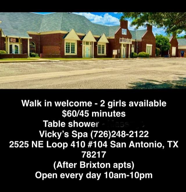 💋🎀 (WALK-IN )Welcome 💋🚿🛁VICKY’S SPA🛁🚿 📞(726)248-2122 Relaxation +Table Shower.🏧💋2525 NE 410 Loop suite 104 San Antonio tx 782
