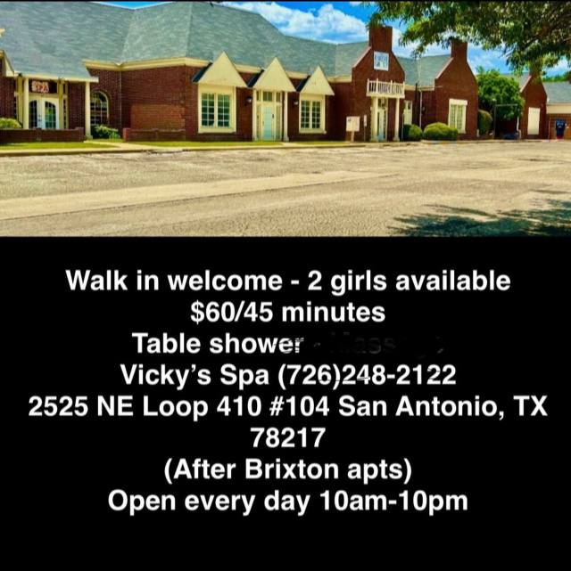 💋🎀 (WALK-IN )Welcome 💋🚿🛁VICKY’S Health SPA🛁 📞(726)248-2122 Relaxation +Table Shower.🏧💋2525 NE 410 Loop San Antonio tx 78217