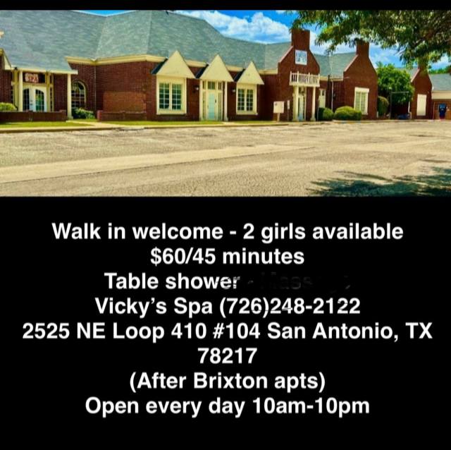 💋🎀 (WALK-IN )Welcome 💋🚿🛁VICKY’S Health SPA🛁 📞(726)248-2122 Relaxation +Table Shower.🏧💋2525 NE Loop  410 San Antonio Texas 782