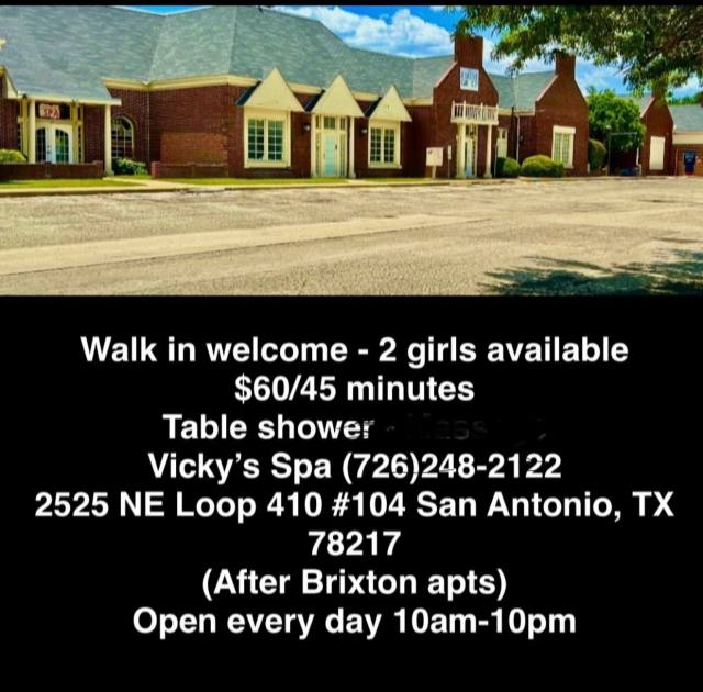 💋🎀 (WALK-IN )Welcome 💋🚿🛁VICKY’S Health SPA🛁 📞(726)248-2122 Relaxation +Table Shower.🏧💋2525 NE Loop  410 San Antonio Texas 782