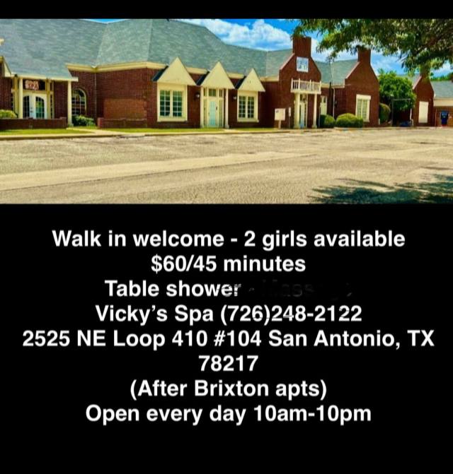 🎀 (WALK-IN )Welcome 💋🚿🛁VICKY’S Health SPA🛁 📞(726)248-2122 Relaxation +Table Shower.🏧💋2525 NE Loop  410 San Antonio Texas 7821