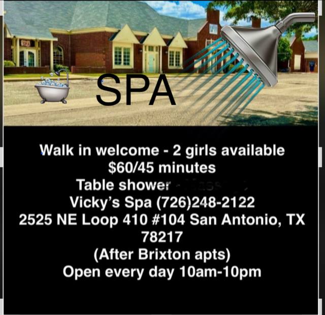 💋🎀 (WALK-IN )Welcome 💋🚿🛁VICKY’S Health SPA🛁 📞(726)248-2122 Relaxation +Table Shower.🏧💋2525 NE Loop  410 San Antonio Texas 782