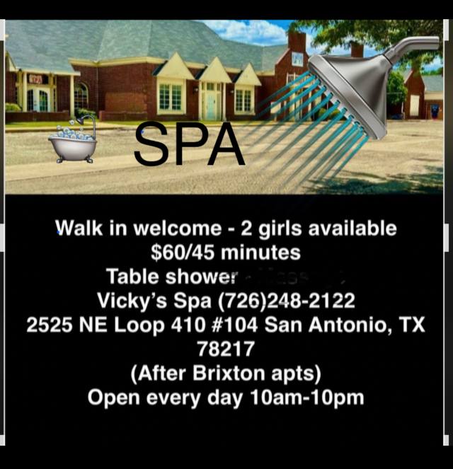 💋🎀 (WALK-IN )Welcome 💋🚿🛁VICKY’S Health SPA🛁 📞(726)248-2122 Relaxation +Table Shower.🏧💋2525 NE 410 Loop  San Antonio Texas 782